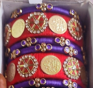 Pretty Set of 6 Silk Thread Bangles