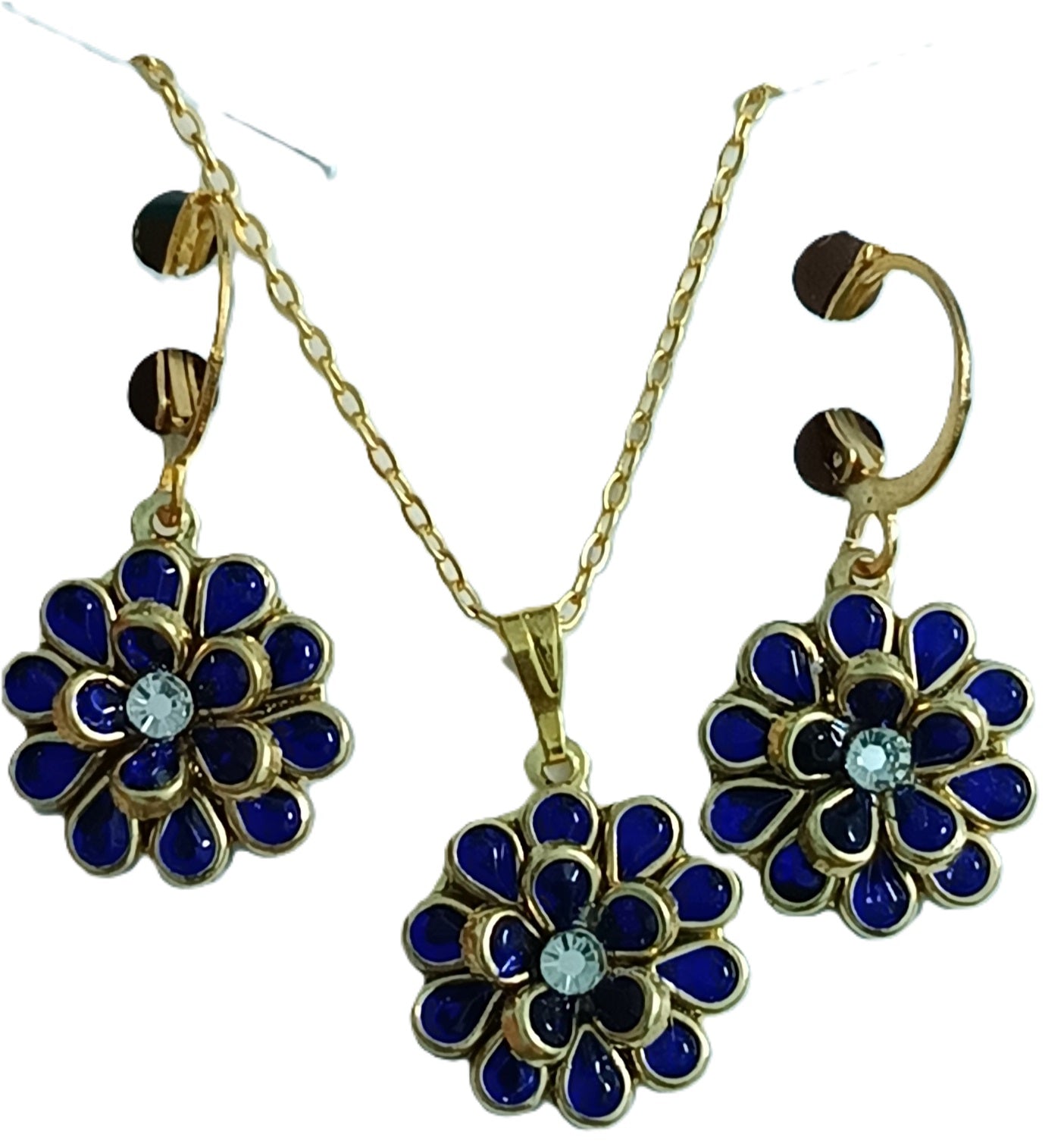 Charming Kundan Stone Daisy Flower Necklace and Earrings set