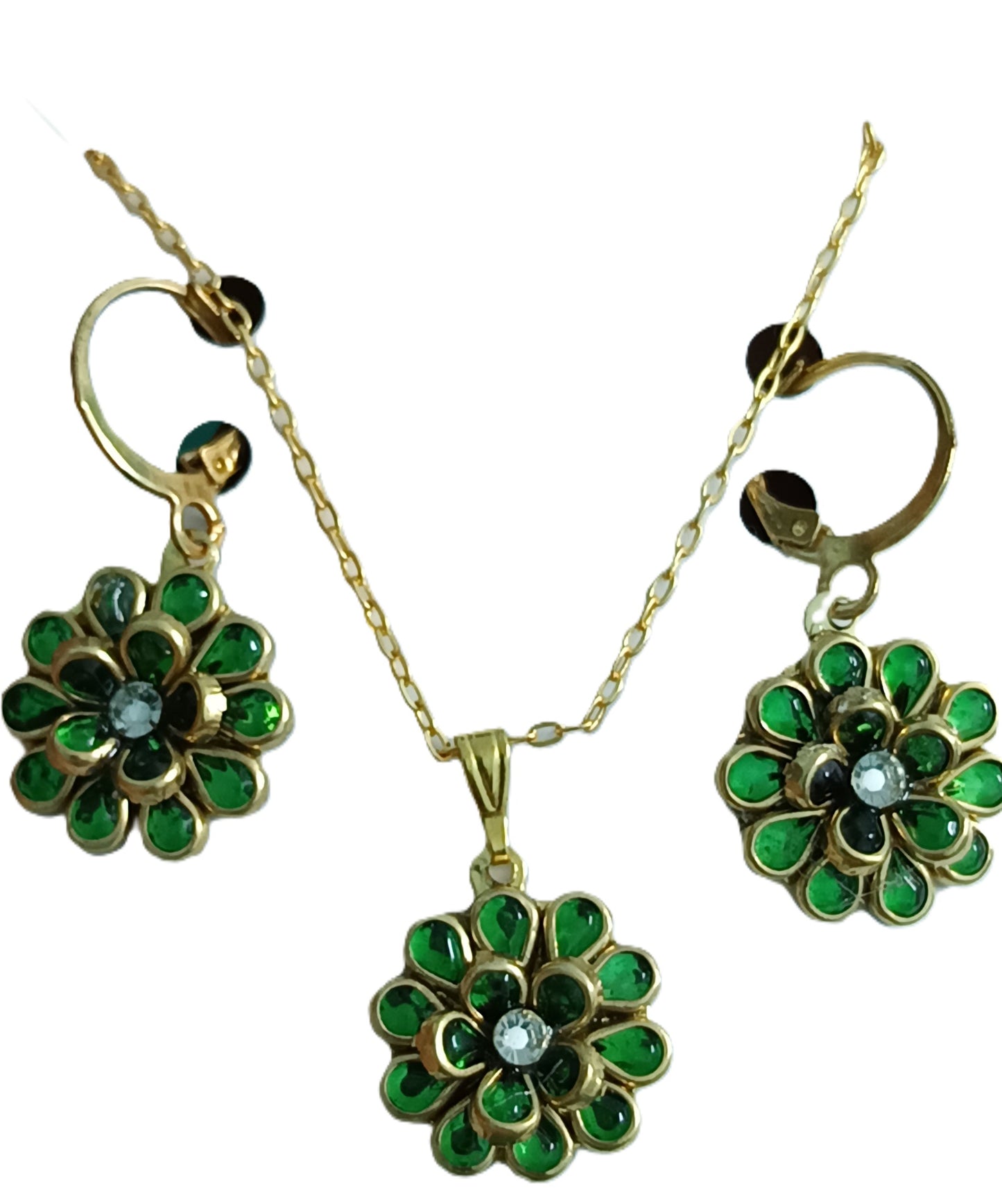 Charming Kundan Stone Daisy Flower Necklace and Earrings set