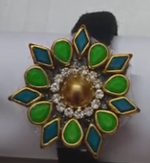 Charming Colorful kundan Stone Hair Ties ( Set Of 3)