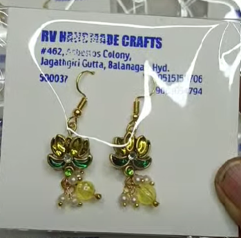 Classy kundan Stone Earrings-Lotus Flower (Pair)