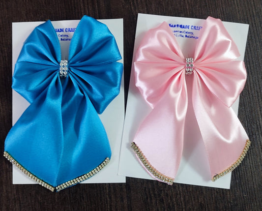 Stunning Satin Ribbon Pig Tail Bow hair clip (Single Piece)