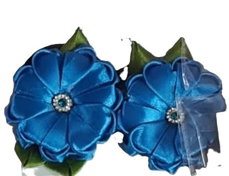Pretty Looking Heart Shaped Ribbon hair Clips (Pair)