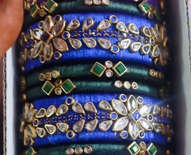 Pretty Set of 6 Silk Thread Bangles