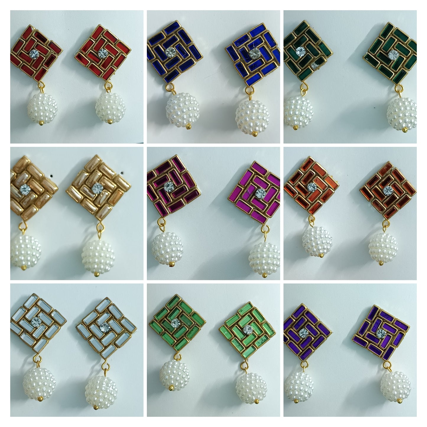 Classy kundan Stone Earrings-Swasthik (Pair)