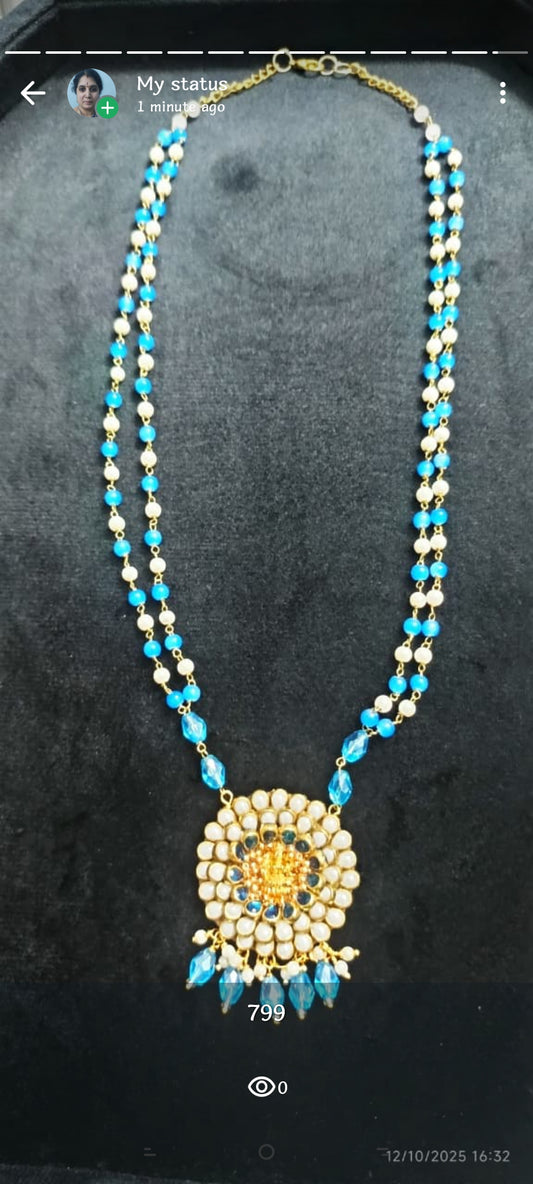 Dazzling Double Layered Glass Jelly Beads Necklace