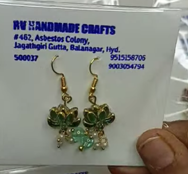 Classy kundan Stone Earrings-Lotus Flower (Pair)