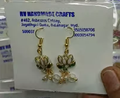 Classy kundan Stone Earrings-Lotus Flower (Pair)