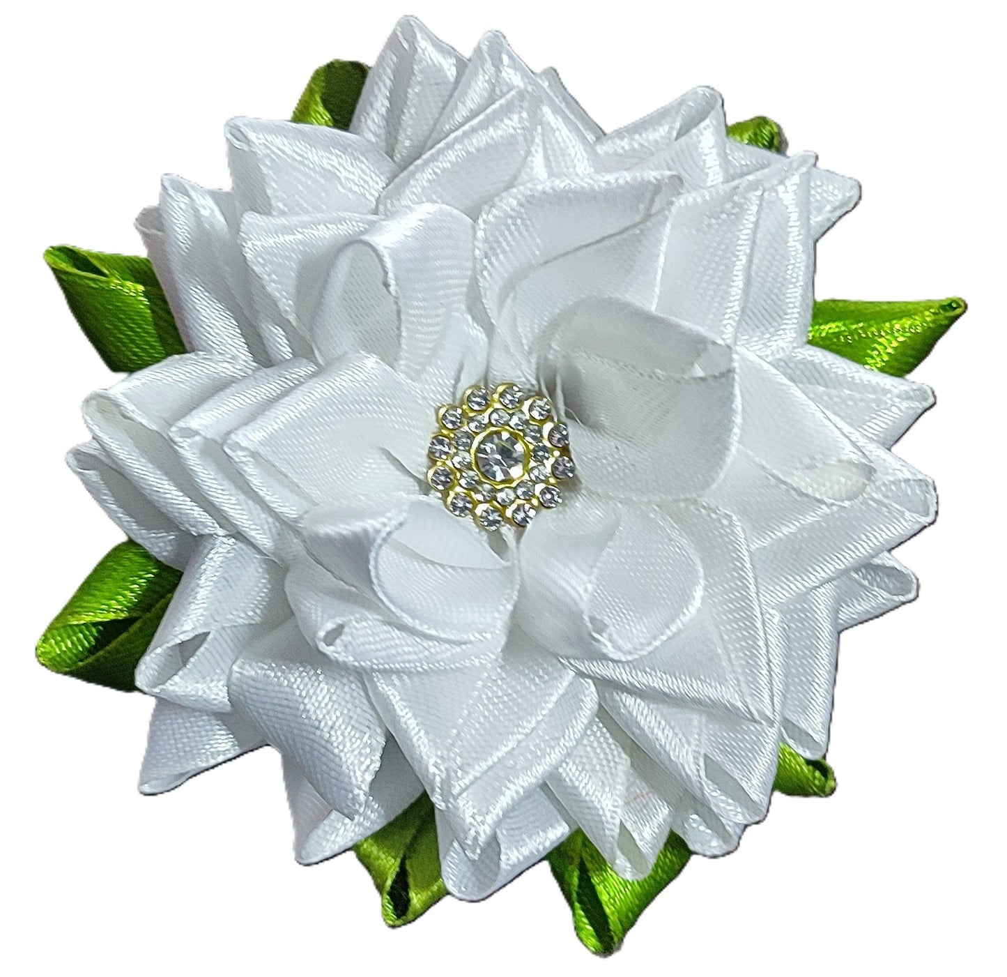 Well Formed Narrow Ribbon Flower Hair Clip (Single Piece)