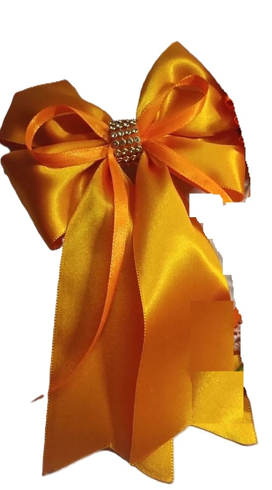 Stunning Satin Ribbon Pig Tail Bow hair clip (Single Piece)