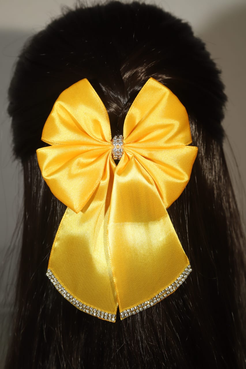 Stunning Satin Ribbon Pig Tail Bow hair clip (Single Piece)