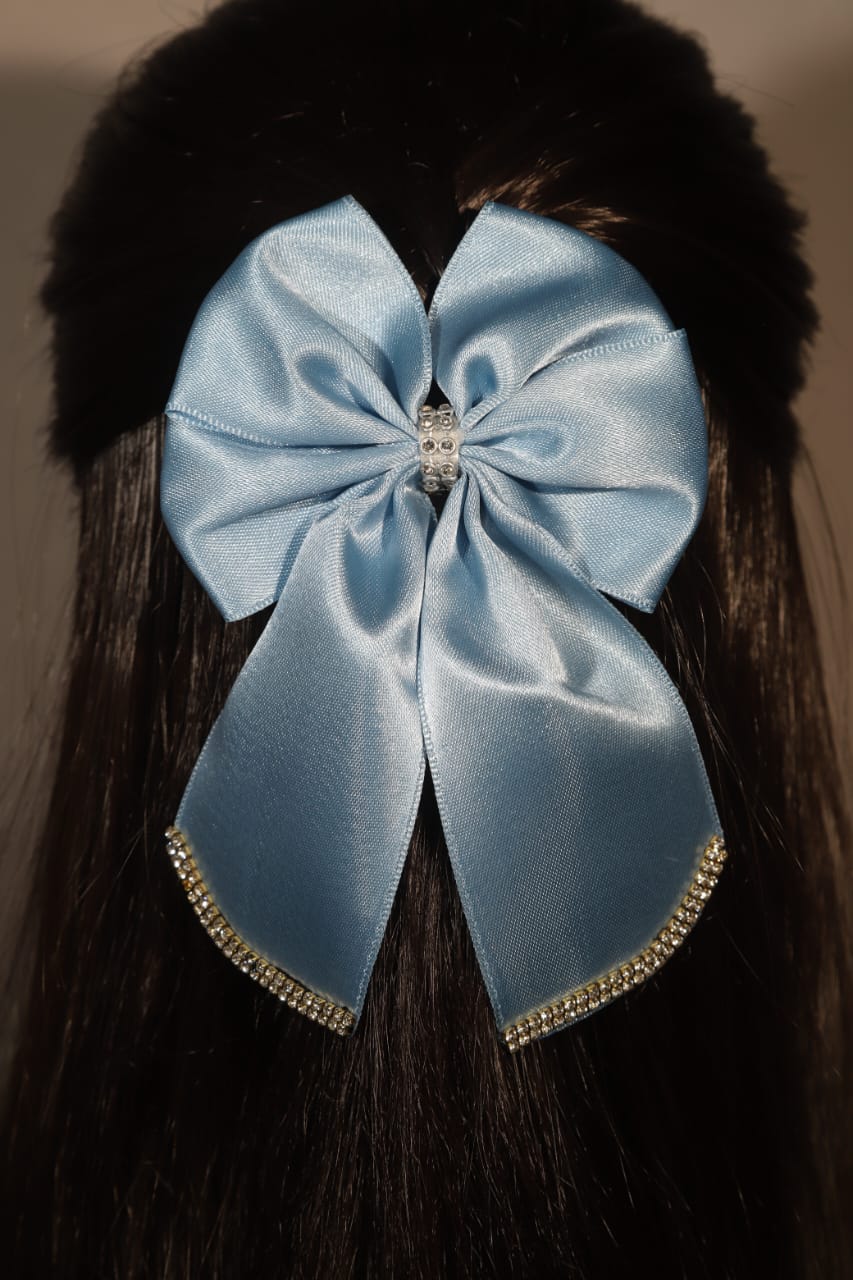 Stunning Satin Ribbon Pig Tail Bow hair clip (Single Piece)