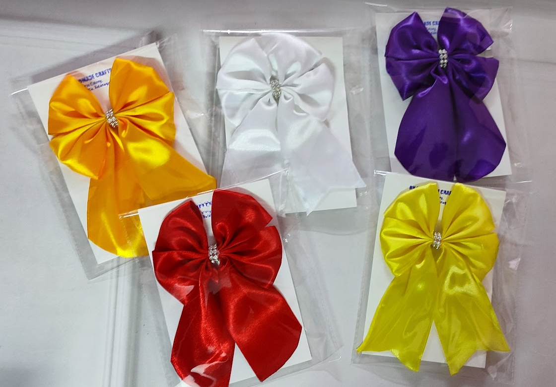 Stunning Satin Ribbon Pig Tail Bow hair clip (Single Piece)