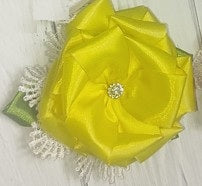 Radiant Rose Model Ribbon Hair Clip (Single Piece)