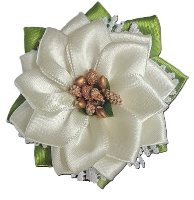 Attractive Sun Flower shaped Ribbon Hair Clip (Single Piece)