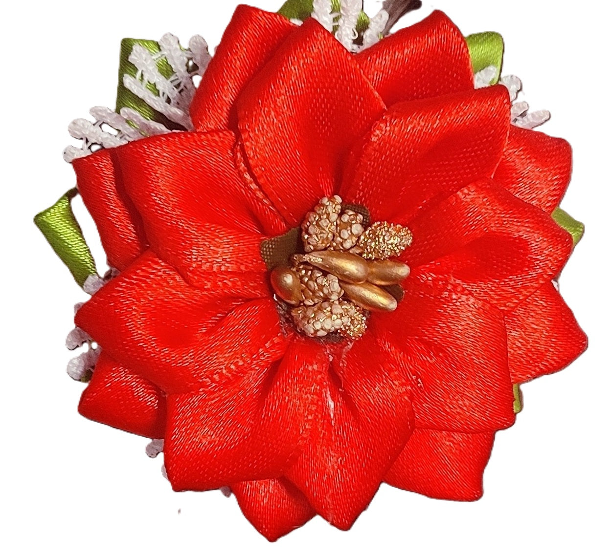 Attractive Sun Flower shaped Ribbon Hair Clip (Single Piece)