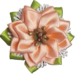 Attractive Sun Flower shaped Ribbon Hair Clip (Single Piece)