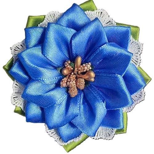 Attractive Sun Flower shaped Ribbon Hair Clip (Single Piece)
