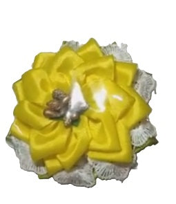Attractive Sun Flower shaped Ribbon Hair Clip (Single Piece)